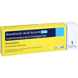 Abbildung: Ibandronic Acid Accord 3mg / 3ml Injektionslösung Fertigspritze  1 St, Injektionslösung PZN 15241488