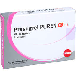 Abbildung: Prasugrel Puren 10 mg Filmtabletten 28 St, Filmtabletten PZN 15245256