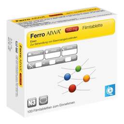 Abbildung: Ferro AIWA 100 mg Filmtabletten 100 St, Filmtabletten PZN 15250398