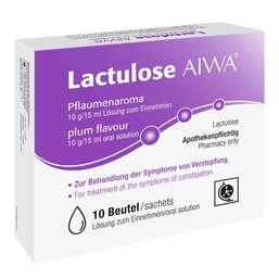 Abbildung: Lactulose AIWA Pflaumenaroma 10 g/15 ml Lösung zum Einnehmen 10X15 ml, Lösung zum Einnehmen PZN 15253534