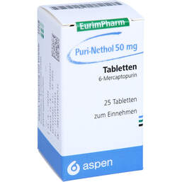 Abbildung: Puri-Nethol 50 mg Tabletten 25 St, Tabletten PZN 15253793