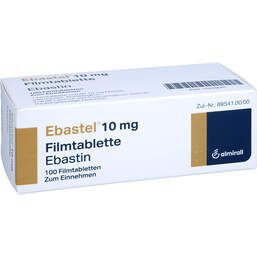 Abbildung: Ebastel 10 mg Filmtabletten 100 St, Filmtabletten PZN 15255645