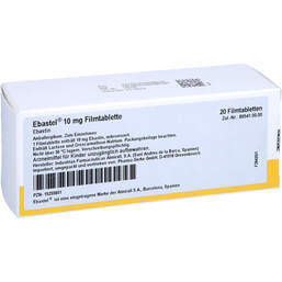 Abbildung: Ebastel 10 mg Filmtabletten 20 St, Filmtabletten PZN 15255651