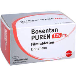 Abbildung: Bosentan Puren 125 mg Filmtabletten 120 St, Filmtabletten PZN 15259376