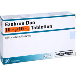 Abbildung: Ezehron Duo 10 mg / 10 mg Tabletten 30 St, Tabletten PZN 15264006