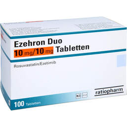 Abbildung: Ezehron Duo 10 mg / 10 mg Tabletten 100 St, Tabletten PZN 15264012