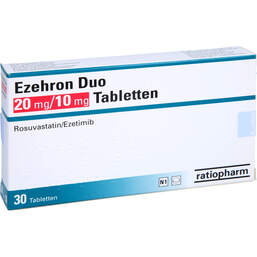 Abbildung: Ezehron Duo 20 mg / 10 mg Tabletten 30 St, Tabletten PZN 15264029