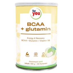 Abbildung: For You Bcca + glutamin Energy & Recovery Apfel Pulver 480 g, Pulver PZN 15264259