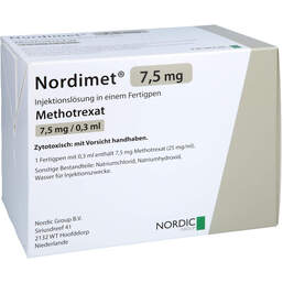 Abbildung: Nordimet 7,5 mg Injektionslösung in einem Fertigpen 12 St, Injektionslösung in einem Fertigpen PZN 15264325