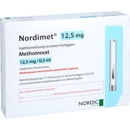 Abbildung: Nordimet 12,5 mg Injektionslösung in einem Fertigpen 4 St, Injektionslösung in einem Fertigpen PZN 15264420