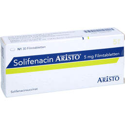 Abbildung: Solifenacin Aristo 5 mg Filmtabletten 30 St, Filmtabletten PZN 15265365