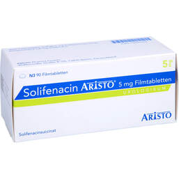 Abbildung: Solifenacin Aristo 5 mg Filmtabletten 90 St, Filmtabletten PZN 15265402