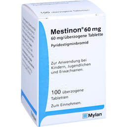 Abbildung: Mestinon 60 mg überzogene Tabletten 100 St, Überzogene Tabletten PZN 15266353