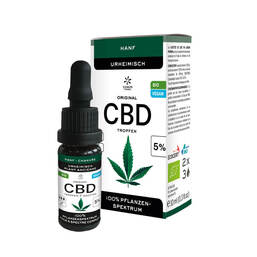 Abbildung: Cbd 5% Hanf Tropfen Bio Tropfen zum Einnehmen, 10 ml PZN 15266726