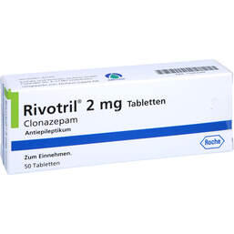 Abbildung: Rivotril 2 mg Tabletten 50 St, Tabletten PZN 15293344