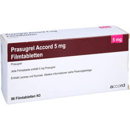 Abbildung: Prasugrel Accord 5 mg Filmtabletten 98 St, Filmtabletten PZN 15297626