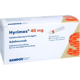 Abbildung: Hyrimoz 40 mg / 0,8 ml Injektionslösung im Fertigpen 6 St, Injektionslösung PZN 15300771