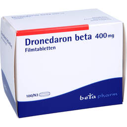 Abbildung: Dronedaron beta 400 mg Filmtabletten 100 St, Filmtabletten PZN 15303657