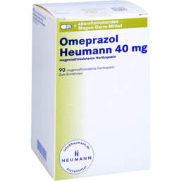 Abbildung: Omeprazol Heumann 40 mg magensaftresistent Hartkapseln 90 St, Magensaftresistente Hartkapseln PZN 15303746