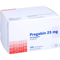 Abbildung: Pregabin 25 mg Hartkapseln Heunet 100 St, Hartkapseln PZN 15303798