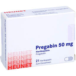Abbildung: Pregabin 50 mg Hartkapseln Heunet 21 St, Hartkapseln PZN 15303812