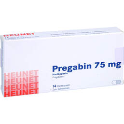 Abbildung: Pregabin 75 mg Hartkapseln Heunet 14 St, Hartkapseln PZN 15303841
