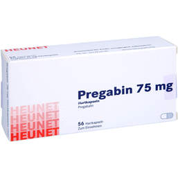 Abbildung: Pregabin 75 mg Hartkapseln Heunet 56 St, Hartkapseln PZN 15303858