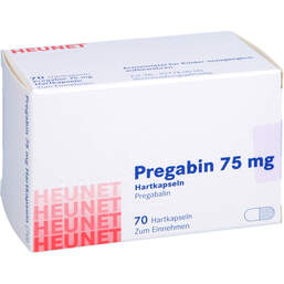 Abbildung: Pregabin 75 mg Hartkapseln Heunet 70 St, Hartkapseln PZN 15303864