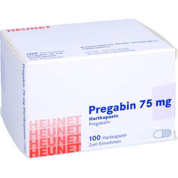 Abbildung: Pregabin 75 mg Hartkapseln Heunet 100 St, Hartkapseln PZN 15303870
