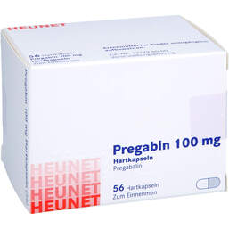 Abbildung: Pregabin 100 mg Hartkapseln Heunet 56 St, Hartkapseln PZN 15303893