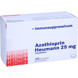 Abbildung: Azathioprin Heumann 25 mg Filmtabletten Heunet 100 St, Filmtabletten PZN 15304125