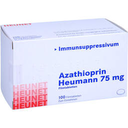 Abbildung: Azathioprin Heumann 75 mg Filmtabletten Heunet 100 St, Filmtabletten PZN 15304160