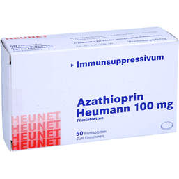 Abbildung: Azathioprin Heumann 100 mg Filmtabletten Heunet 50 St, Filmtabletten PZN 15304177