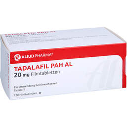 Abbildung: Tadalafil Pah AL 20 mg Filmtabletten 120 St, Filmtabletten PZN 15316849