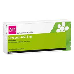 Abbildung: Levoceti-AbZ 5 mg Filmtabletten Filmtabletten, 20 St PZN 15318819