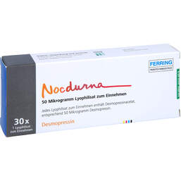 Abbildung: Nocdurna 50 Mikrogramm Lyophilisat zum Einnehmen 30 St, Sublingualtabletten PZN 15374077