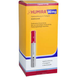 Abbildung: Humira 80 mg / 0,8 ml Injektionslösung im Fertigpen 3 St, Injektionslösung PZN 15375208