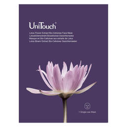Abbildung: Unitouch Lotusblütenex.-Biozellulose Gesichtsmaske Beutel, 26 ml PZN 15375651
