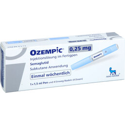 Abbildung: Ozempic 0,25 mg Injektionslösung in einem Fertigpen 1 St, Injektionslösung PZN 15398528