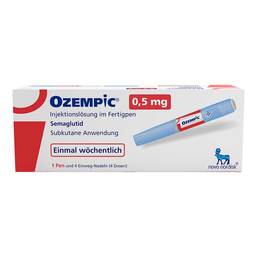 Abbildung: Ozempic 0,5 mg Injektionslösung in einem Fertigpen 1 St, Injektionslösung PZN 15398534