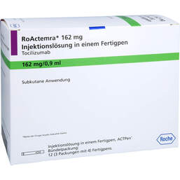 Abbildung: Roactemra 162 mg Injektionslösung in einem Fertigpen 12 St, Injektionslösung in einem Fertigpen PZN 15400337