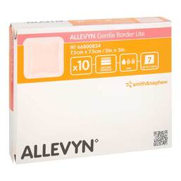 Abbildung: Allevyn Gentle Border Lite 7,5x7,5 cm Schaumverband  10 St, Verband PZN 15403583