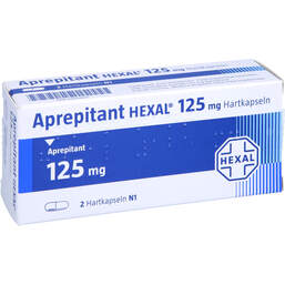 Abbildung: Aprepitant Hexal 125 mg Hartkapseln 2 St, Hartkapseln PZN 15405820