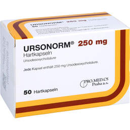 Abbildung: Ursonorm 250 mg Hartkapseln 50 St, Hartkapseln PZN 15410844