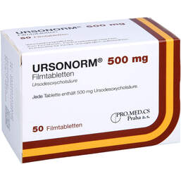 Abbildung: Ursonorm 500 mg Filmtabletten 50 St, Filmtabletten PZN 15410850