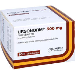 Abbildung: Ursonorm 500 mg Filmtabletten 100 St, Filmtabletten PZN 15410867