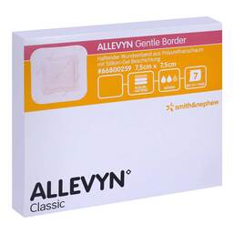 Abbildung: Allevyn Gentle Border 7,5x7,5 cm Schaumverband 5 St, Verband PZN 15419153