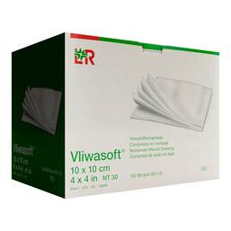 Abbildung: Vliwasoft Vlieskompressen 10x10 cm unsteril 6l. 100 St, Kompressen PZN 15421262
