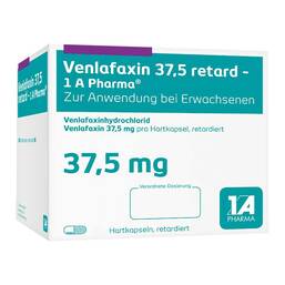 Abbildung: Venlafaxin-1A Pharma 37,5 mg Hartkapseln retard 50 St, Retard-Kapseln PZN 15423901