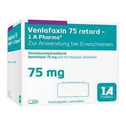 Abbildung: Venlafaxin-1A Pharma 75 mg Hartkapseln retard 20 St, Retard-Kapseln PZN 15423930